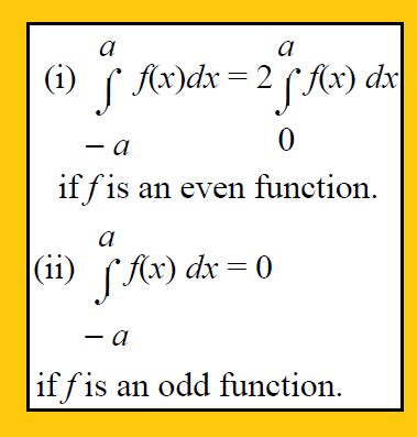 even and odd functions integrals